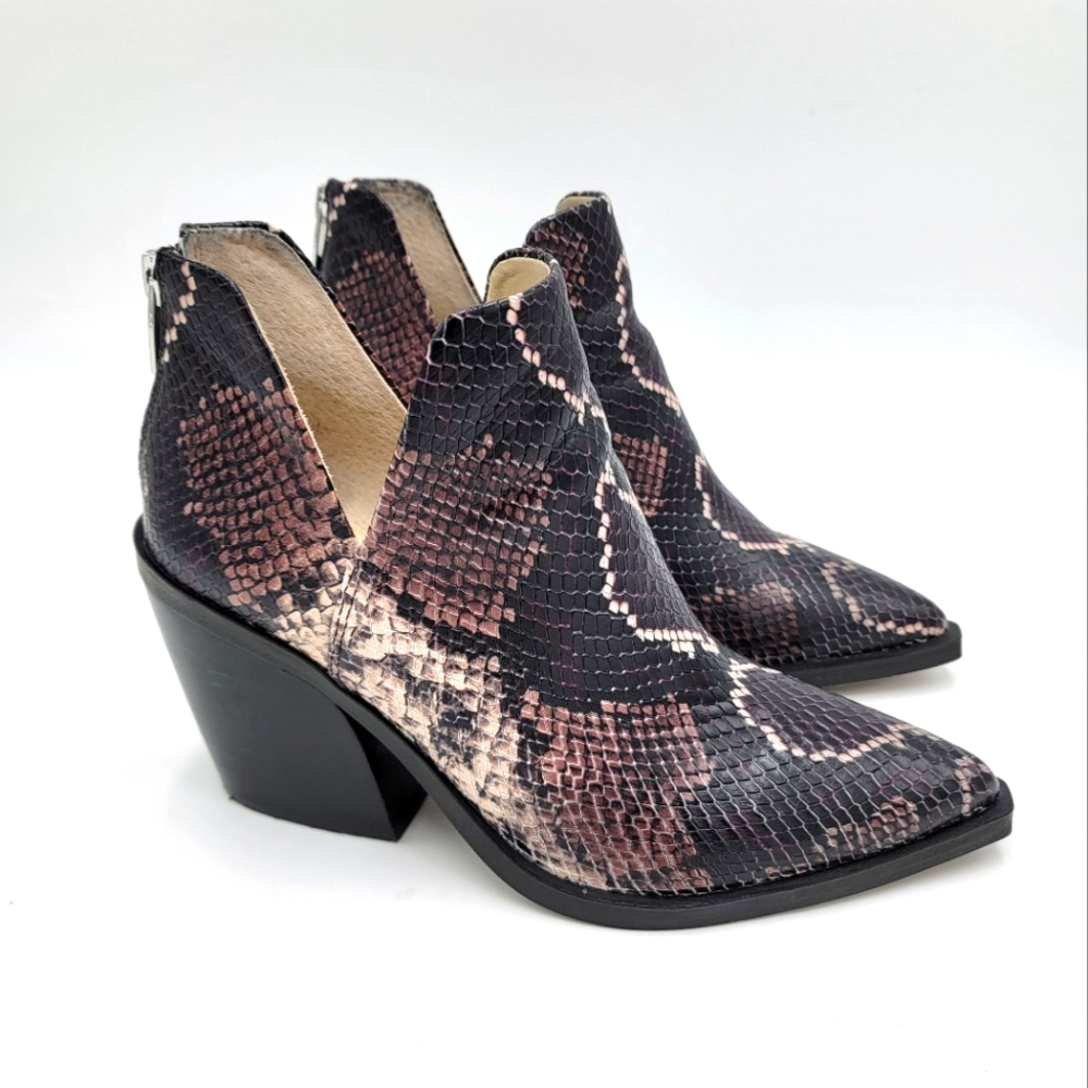 Vince Camuto Tricolor Snake Booties